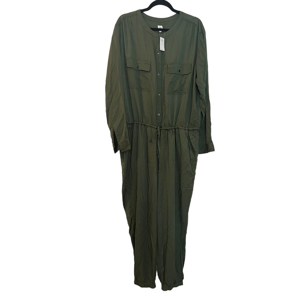 GAP Women's Long Sleeve Size XXL Jumpsuit NWT Military Green